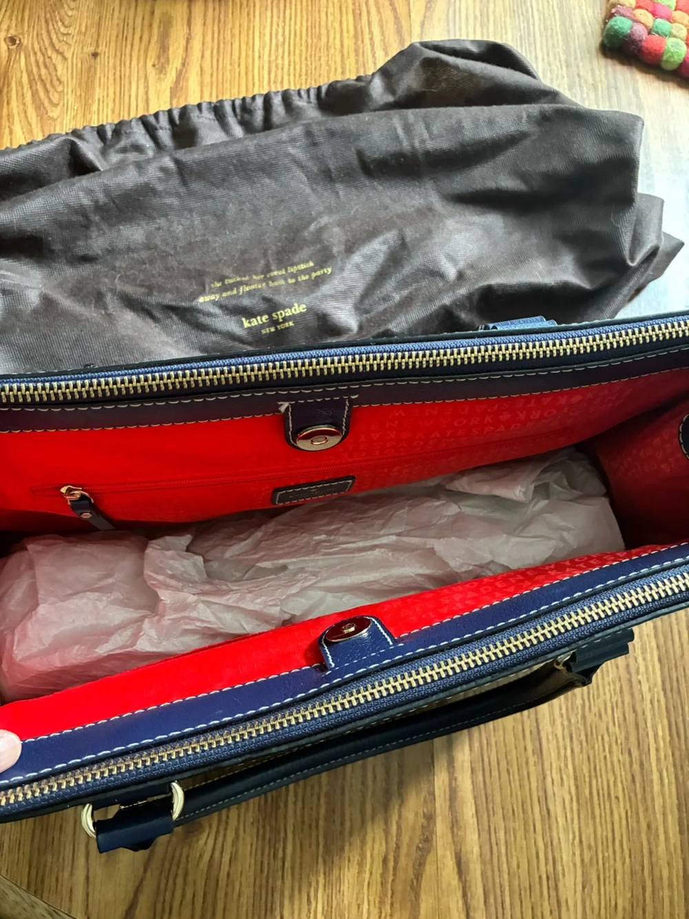 Kate Spade Navy Leather Top-Handle Structured Bag